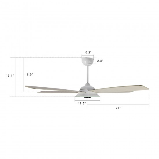 Journey 56-Inch Indoor/Outdoor Smart Ceiling Fan - Chrome Gray