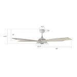 Journey 52 Inch 5-Blade Smart Ceiling Fan - White