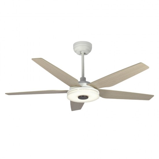Elira 52 Inch 5-Blade Smart Ceiling Fan - White