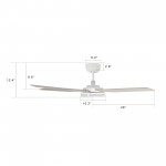 Elira 52 Inch 5-Blade Smart Ceiling Fan - White