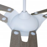 Hoffen 56 Inch 3-Blade Smart Ceiling Fan - White/Light Wood