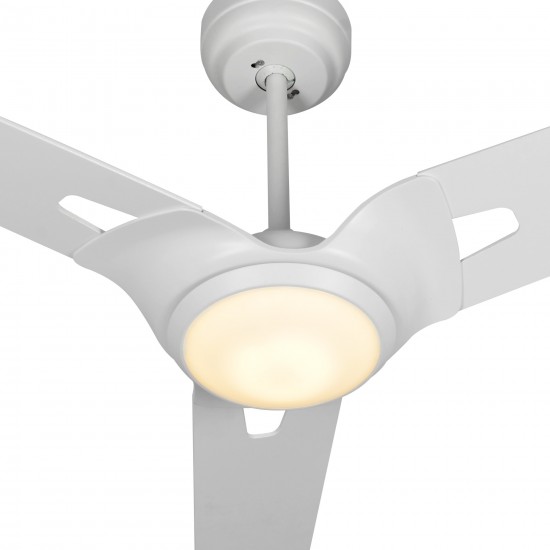 Hoffen 56 Inch 3-Blade Smart Ceiling Fan - White/White