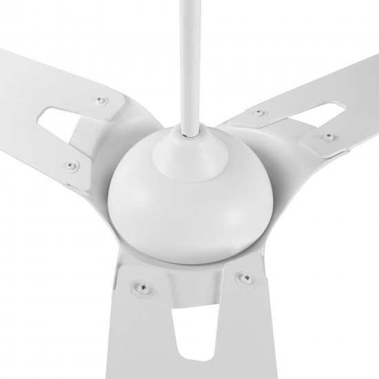 Hoffen 52 Inch 3-Blade Smart Ceiling Fan - White/White