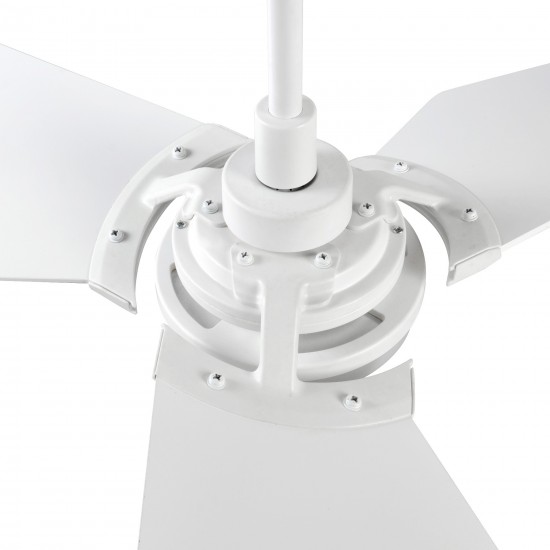 Kaj 56 Inch 3-Blade Smart Ceiling Fan - White/White