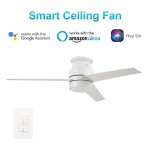 Raiden 52 Inch 3-Blade Smart Ceiling Fan - White