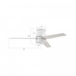 Raiden 52 Inch 3-Blade Smart Ceiling Fan - White