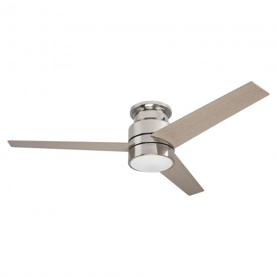 Raiden 52 Inch 3-Blade Smart Ceiling Fan - Silver/Light Wood