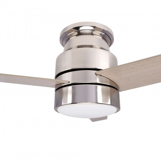 Raiden 52 Inch 3-Blade Smart Ceiling Fan - Silver/Light Wood