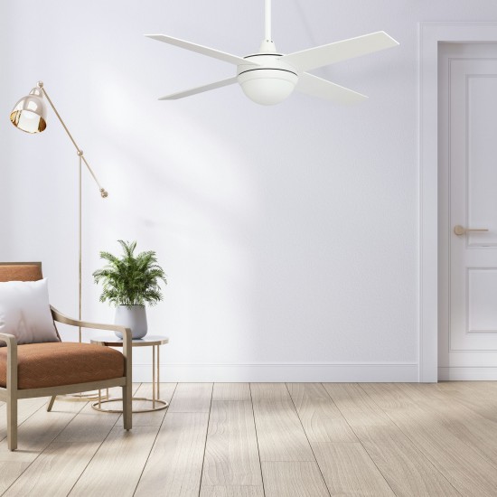 Neva 48 Inch 4-Blade Smart Ceiling Fan - White