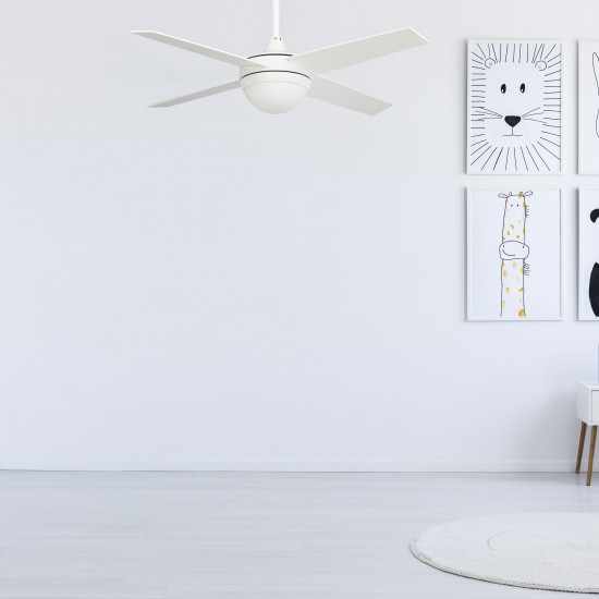 Neva 48 Inch 4-Blade Smart Ceiling Fan - White