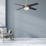 Neva 48 Inch 4-Blade Smart Ceiling Fan - Gold