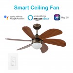 Metanoia 38 Inch 6-Blade Smart Ceiling Fan - Oil Rubbed Bronze