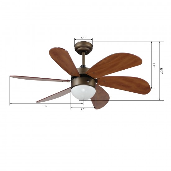 Metanoia 38 Inch 6-Blade Smart Ceiling Fan - Oil Rubbed Bronze