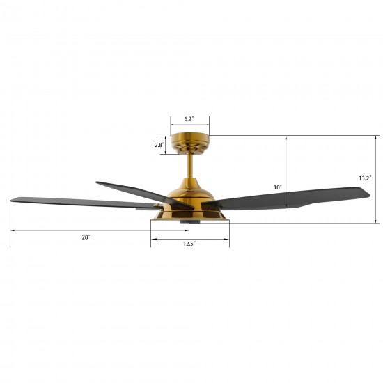 Journey 56 Inch 5-Blade Smart Ceiling Fan - Gold