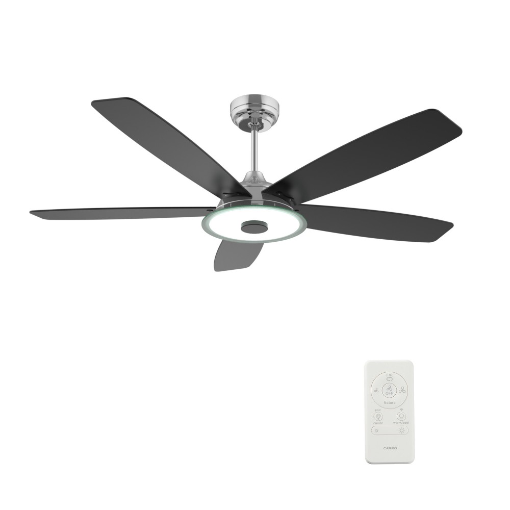 Journey 52 Inch 5-Blade Smart Ceiling Fan - Silver