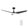 Kaj 52 Inch 3-Blade Smart Ceiling Fan - Black/Black