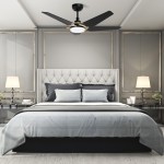 Woodrow 52 Inch 5-Blade Smart Ceiling Fan - Black/Black (Gold Detail)