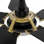 Woodrow 52 Inch 5-Blade Smart Ceiling Fan - Black/Black (Gold Detail)