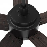 Ascender 52 Inch 5-Blade Smart Ceiling Fan - Black/Walnut Wood