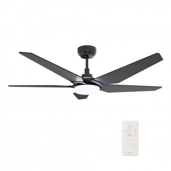 Woodrow 52 Inch 5-Blade Smart Ceiling Fan - Black/Black