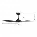 Woodrow 52 Inch 5-Blade Smart Ceiling Fan - Black/Black