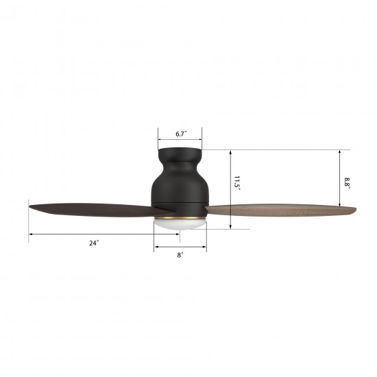 Trento 48 Inch 3-Blade Smart Ceiling Fan - Black