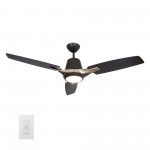 Eunoia 52 Inch 3-Blade Smart Ceiling Fan - Black