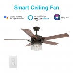 Alexia 52 Inch 5-Blade Smart Ceiling Fan - Oil Rubbed Bronze