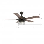 Alexia 52 Inch 5-Blade Smart Ceiling Fan - Oil Rubbed Bronze