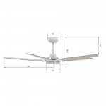 Woodrow 52 Inch 5-Blade Smart Ceiling Fan - White