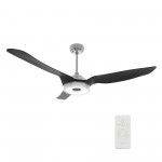 Fletcher 56 Inch 3-Blade Smart Ceiling Fan - Silver