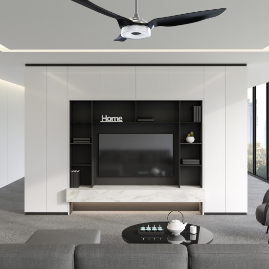 Fletcher 56 Inch 3-Blade Smart Ceiling Fan - Silver