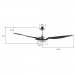 Fletcher 56 Inch 3-Blade Smart Ceiling Fan - Silver