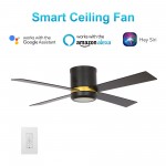 Arlington 52 Inch 4-Blade Smart Ceiling Fan - Black