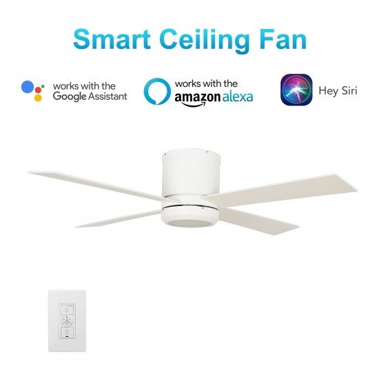 Arlington 52 Inch 4-Blade Smart Ceiling Fan - White