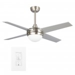 Neva 48 Inch 4-Blade Smart Ceiling Fan - Silver