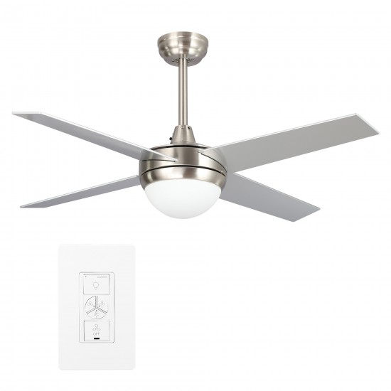 Neva 48 Inch 4-Blade Smart Ceiling Fan - Silver