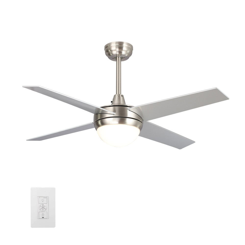 Neva 52 Inch 4-Blade Smart Ceiling Fan - Silver