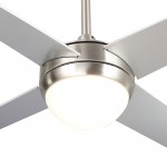 Neva 52 Inch 4-Blade Smart Ceiling Fan - Silver