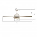 Aeryn 52 Inch 3-Blade Smart Ceiling Fan - White