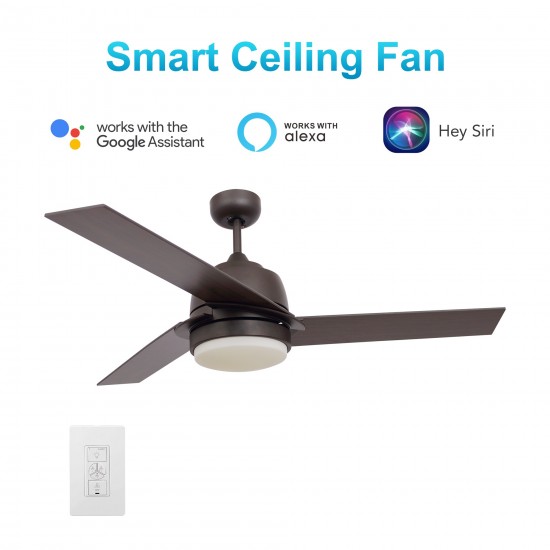 Aeryn 52 Inch 3-Blade Smart Ceiling Fan - Oil Rubbed Bronze