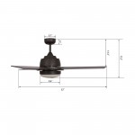 Aeryn 52 Inch 3-Blade Smart Ceiling Fan - Oil Rubbed Bronze