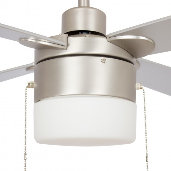 Amalfi 52 Inch 4-Blade Ceiling Fan With Pull Chain - Brushed Nickel/Silver