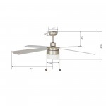 Amalfi 52 Inch 4-Blade Ceiling Fan With Pull Chain - Brushed Nickel/Silver