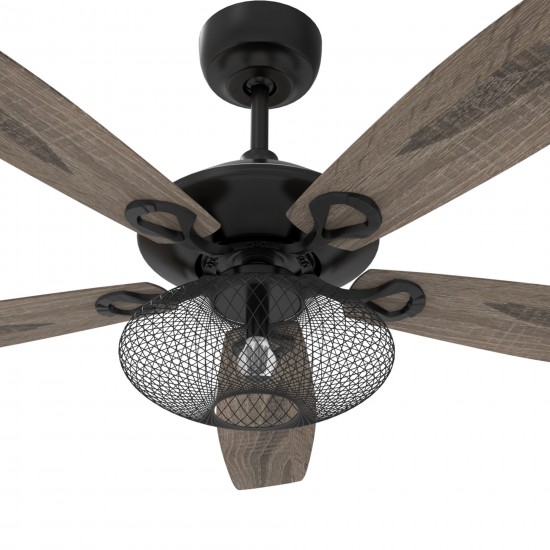 Karson 56 Inch 5-Blade Ceiling Fan - Black/Wood (Reversible Blade)