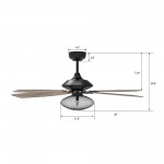 Karson 56 Inch 5-Blade Ceiling Fan - Black/Wood (Reversible Blade)