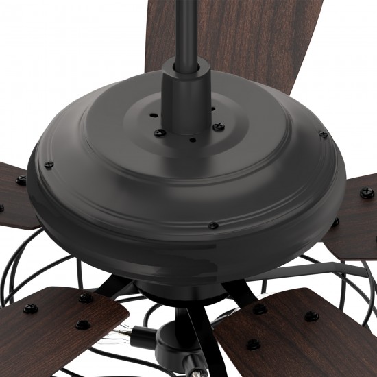 Huntley 56 Inch 5-Blade Ceiling Fan - Black/Walnut Wood