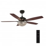 Huntley 56 Inch 5-Blade Ceiling Fan - Black/Rosewood