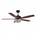 Huntley 56 Inch 5-Blade Ceiling Fan - Black/Rosewood