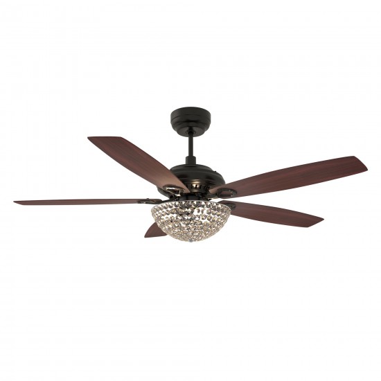 Huntley 56 Inch 5-Blade Ceiling Fan - Black/Rosewood